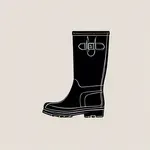 tall black wellington rain boots image